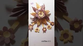 Beautiful paper flower wall hanging| #paperflower #diy #paperwallcraft #shorts