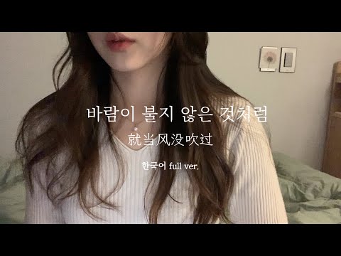바람이 불지 않은 것처럼 就当风没吹过 여자 Cover Full Version