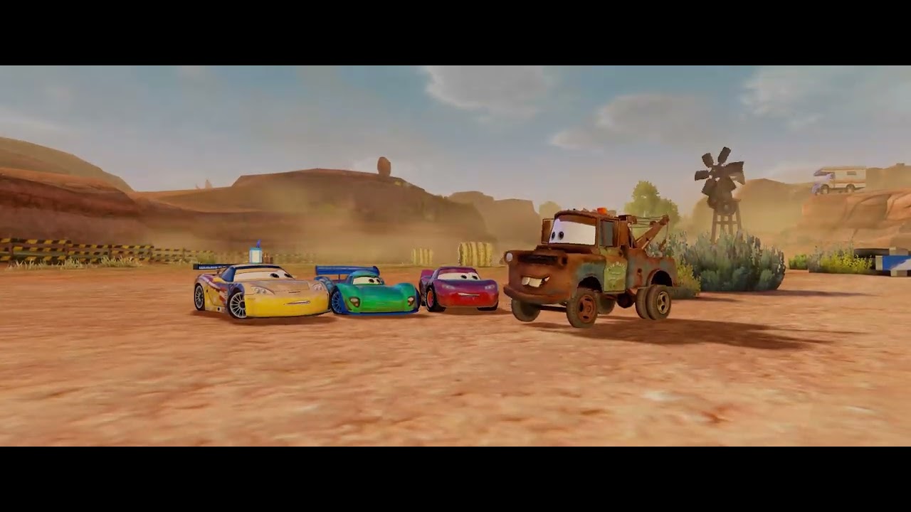 Cars 2 The Video Game (Arcade) Radiator Springs Lightning McQueen Vs his friends 