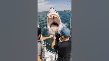 POV:Two cameras about to lose their lives to a shark while recording a report#shark #attack #pov #ai