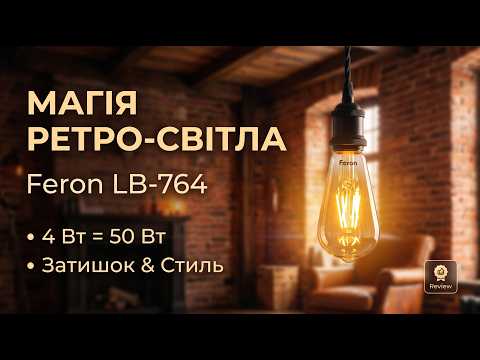 Світлодіодна лампа Feron Filament LB-764 4Вт E27 2700K EDISON ST64 золото, видео 1