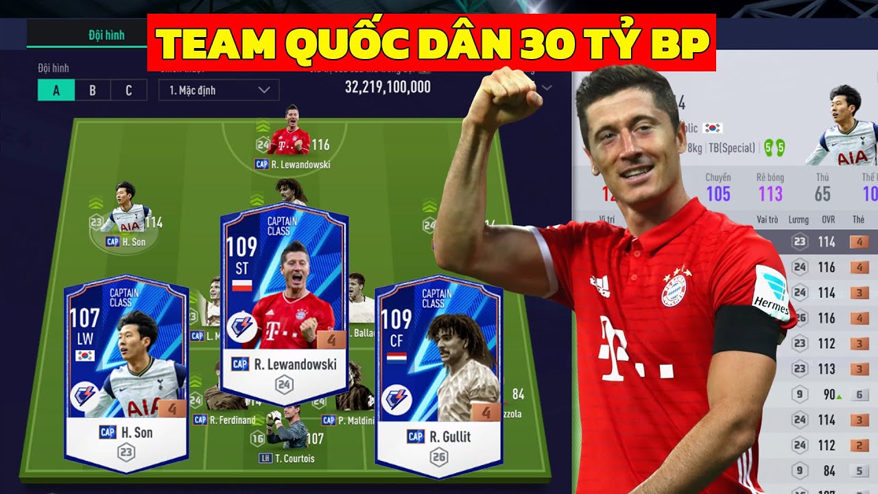 [FIFA ONLINE 4] Leo rank cực cháy cùng team quốc dân fo4 hơn 30 Tỷ BP với Gullit, Son, Lewan…