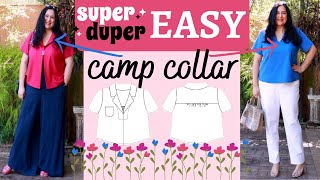 You CAN SEW this CAMP COLLAR. LINEN Pull-on shirt \& topper hack. Donny (Friday Pattern Co).