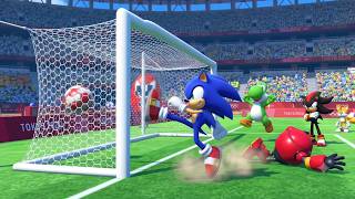 Mario & Sonic Tokyo 2020 Olympics Football - Sonic vs Bowser vs Yoshi vs Amy | All-Out Battle 4K UHD