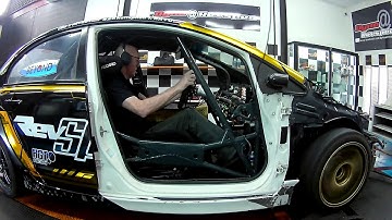 Honda FD + HGT 6speed Sequential, on dyno, FWD paddle shifted