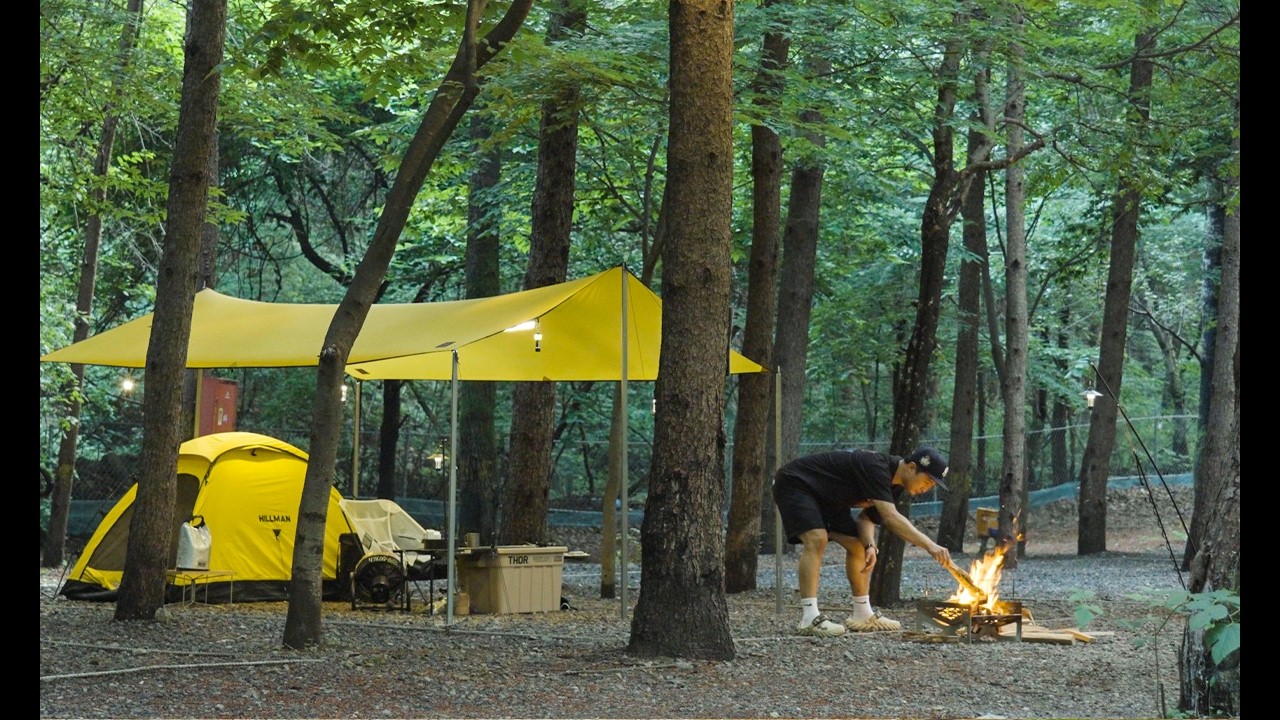 숨은 보석 쉿! 명당 계곡 앞 최초공개 | 토르박스 하나로 캠핑이 가능해!? | 힐맨 플레어1P + 타프 | 구독자이벤트 | 하얀숲 캠핑장 | 도쿄크래프트 화로대