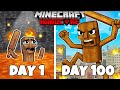I Survived 100 Days as TUNG TUNG SAHUR in Hardcore Minecraft!