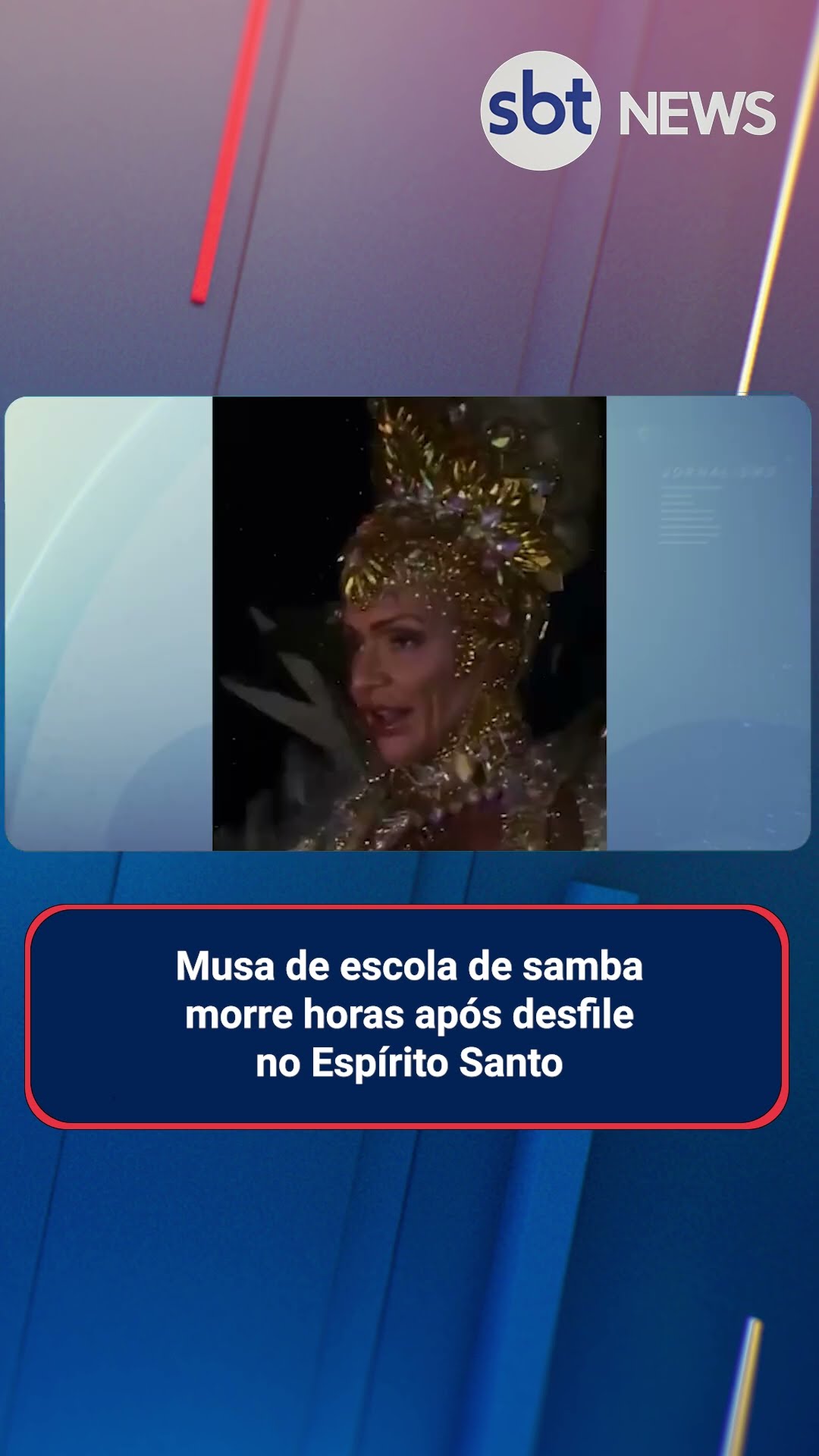 Musa de escola de samba morre horas após desfile no Espírito Santo