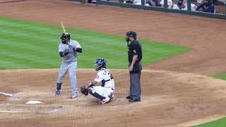 Carlos Santana at bat (base hit) vs. Gerrit Cole...Indians vs. Astros...4/25/19