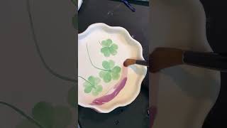 How I Press A Leaf In Clay To Create A Ceramic Dish goodluck Shamrock Clover satisfying pottery