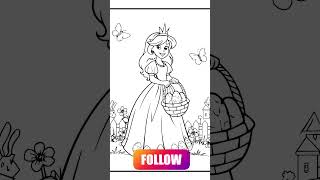 Princess Coloring Pages for Kids 👑 Flip Through | Instant Download PDF #Shorts