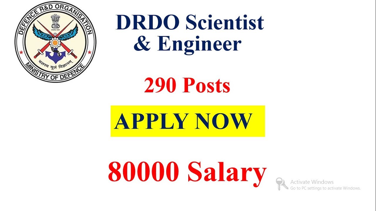 Government job /Defence job/DRDO Online Application Form 2019