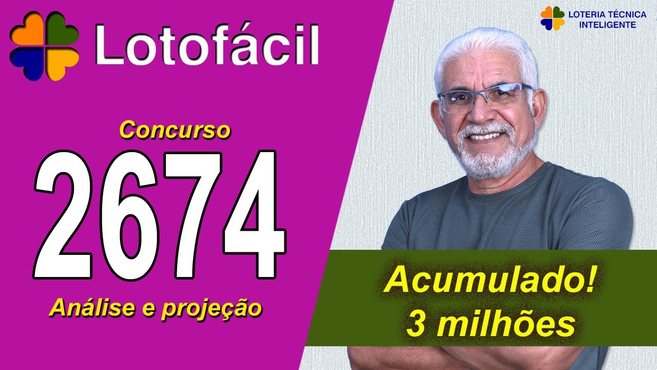 ANÁLISE E PROJEÇÃO PARA O CONCURSO 2674 DA LOTOFÁCIL – ACUMULADO