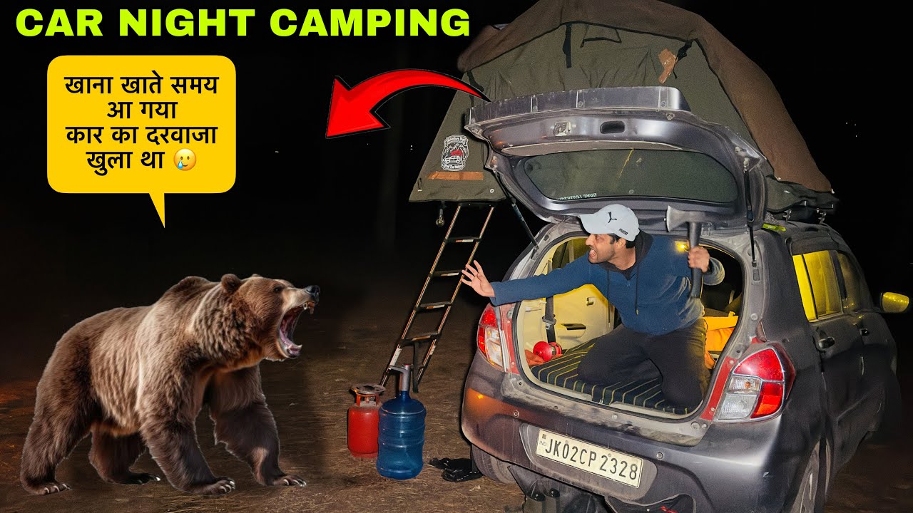 Car का दरवाजा खुला था Car Night Camping in Dangerous Wild Forest of Jammu Kashmir | Camping in India
