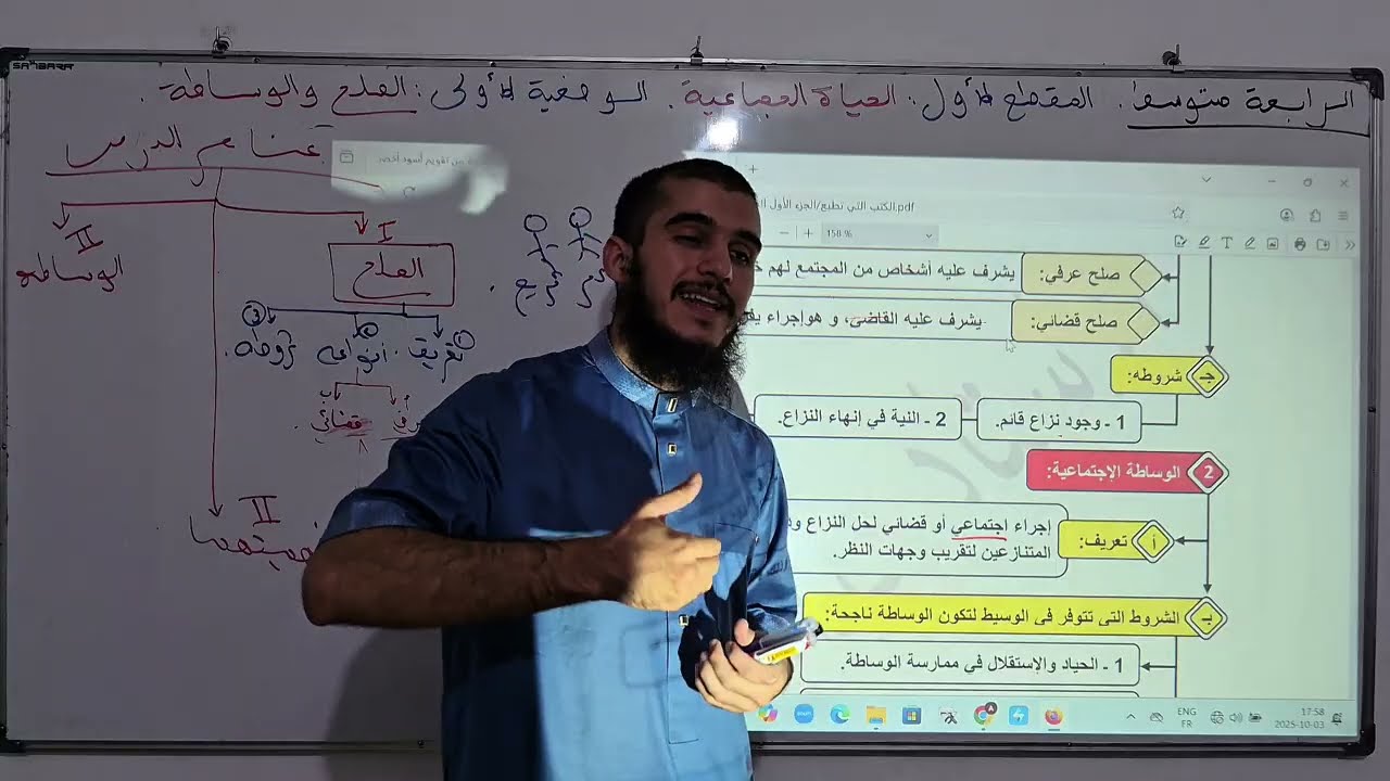 السنة الرابعة متوسط 💥 الدرس الأول في مادة المدنية 💬 الصلح و الوساطة BEM 2026