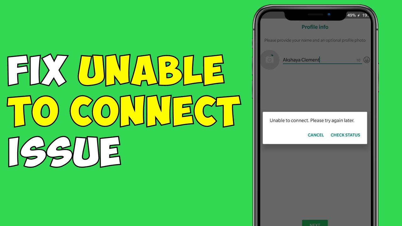 How To Fix WhatsApp Unable To Connect Please Try Again Later Problem ...