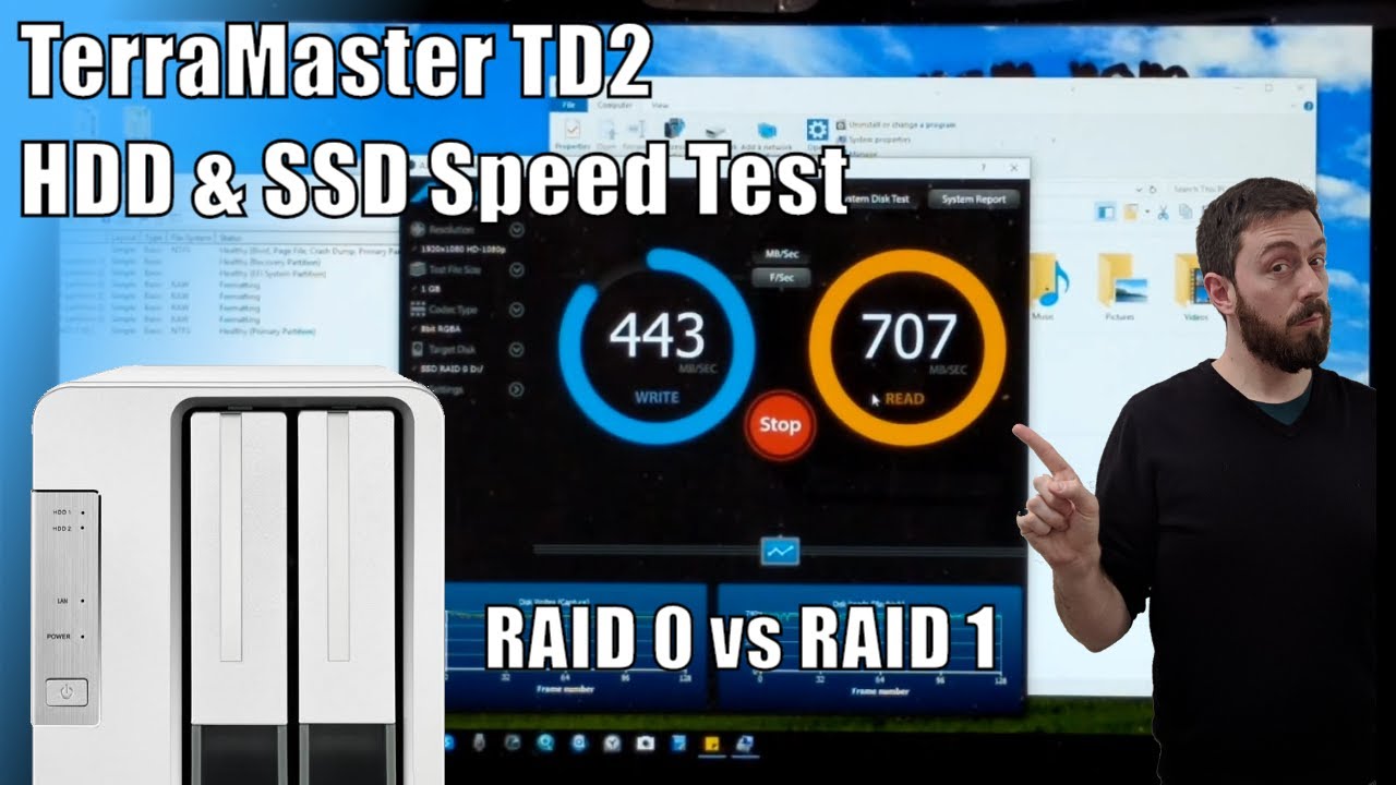 TerraMaster TD2 Speed Tests - HDD and SSD RAID 0/1 Performance