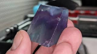 Cutting And Polishing A Beautiful Chunk Of Fluorite