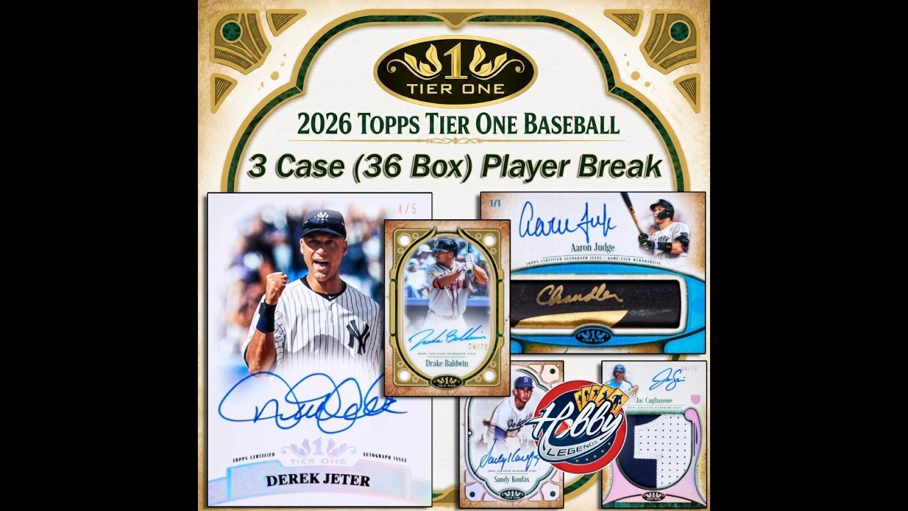 2026 Topps TIER ONE 3 Case (36 Box) Player Break #2 eBay Live 06