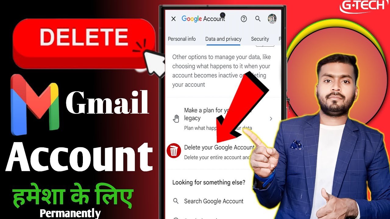 How to Delete Gmail Account | Delete Google Account permanently | Email ...