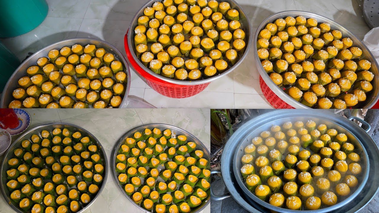 Lò bánh bò hiếm hoi còn giữ cách làm thủ công, tạo màu bằng trái thốt nốt