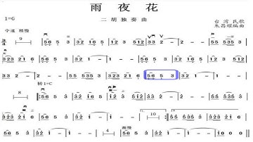 雨夜花 G调伴奏 (加小节指示，供参考）- instrumental in G with measure marks