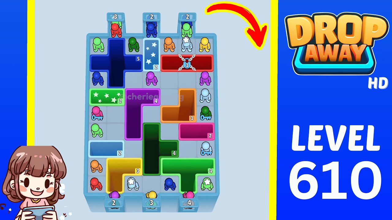 Drop Away Level 610 Solution Walkthrough