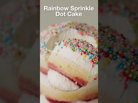 스프링클과 촉촉한 케이크🧁레인보우 스프링클 닷 케이크 컵  Sprinkles&amp;<strong>Soft</strong> Cake! Viral Rainbow Dot Cake #Shorts