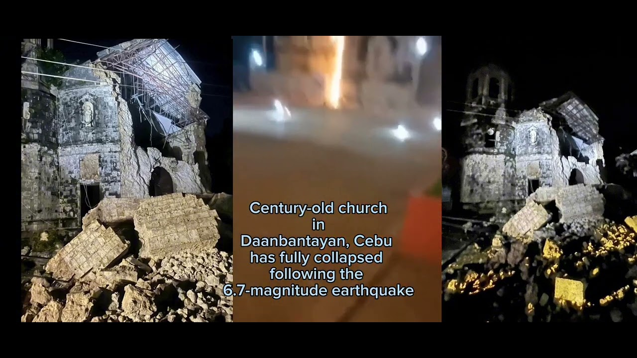6.7 Earthquake hits Cebu Daan bantayan Catholic Church collapse 