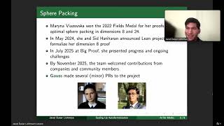 Dr. Jared Duker Lichtman | Scaling up autoformalization