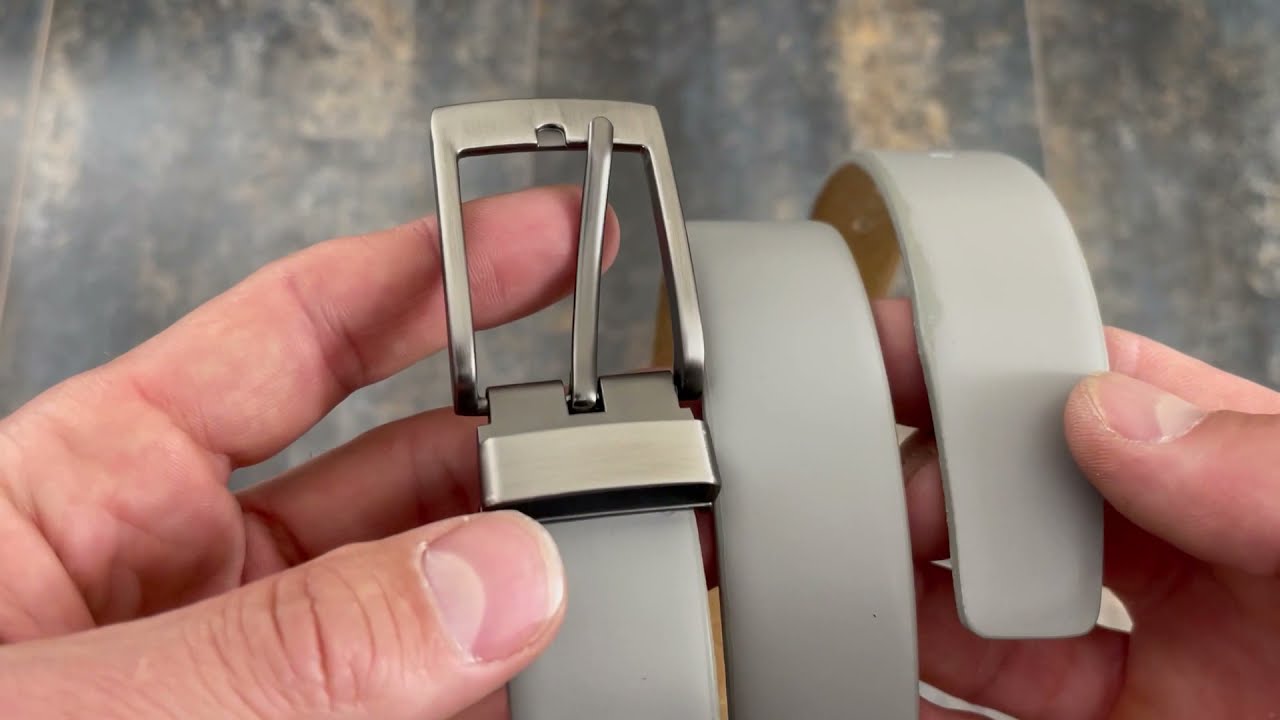 Mens Grey Leather Belt | Classic Buckle 3.0 cm GRLE30BUSI