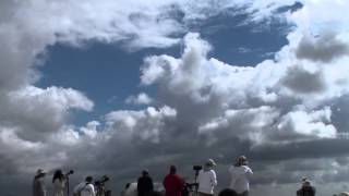 F-22 Raptor flying with P-51 Mustang overhead - Miramar Air show 2012