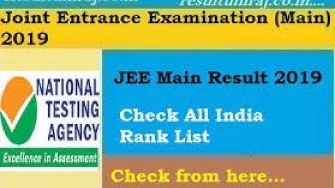 Jee mains 2019 result release @@ check here ##
