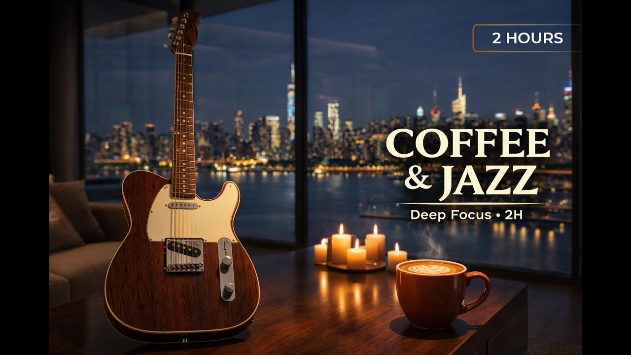Cozy Jazz Guitar Night Café – Calm Instrumental for Deep Focus & Relax