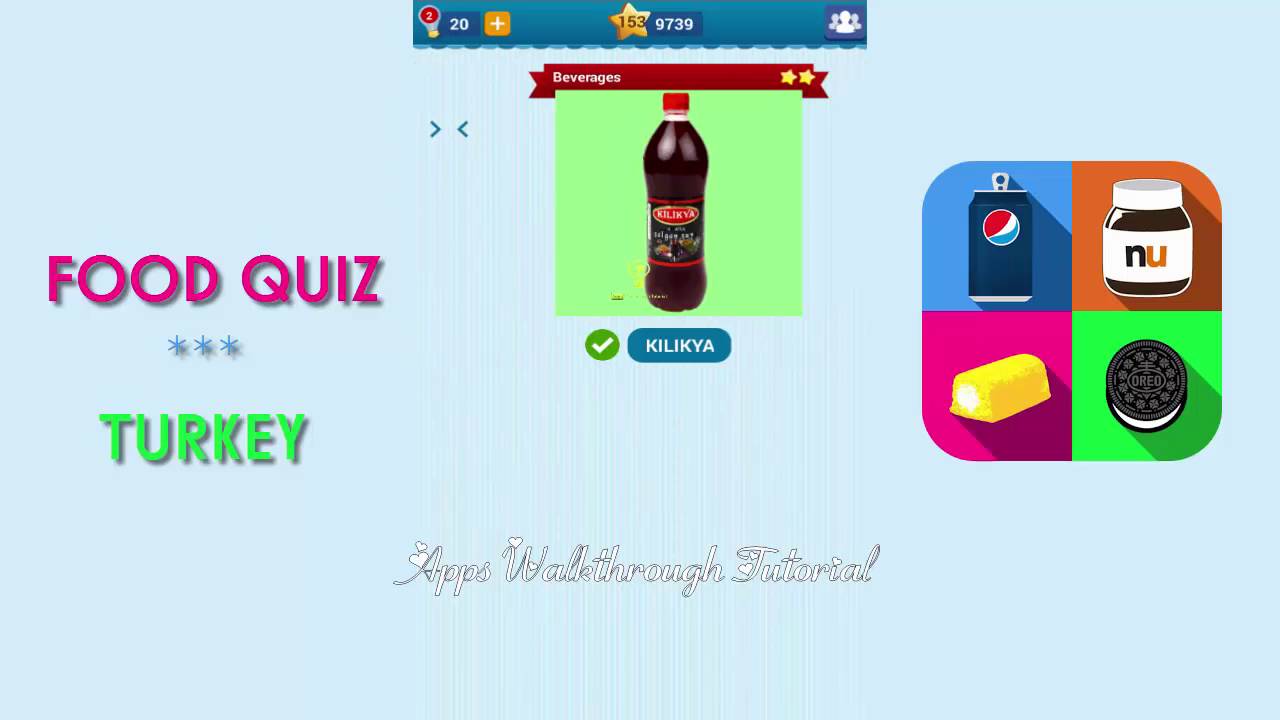 Food Quiz Turkey Pack 14 - All Answers - Walkthrough - YouTube