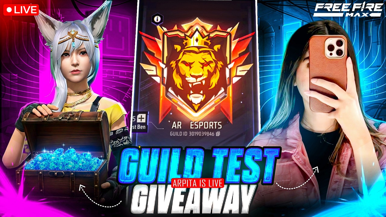 🔴FREE FIRE LIVE GIVEAWAY CUSTOM ROOMS FF LIVE GIVEAWAY & GUILD TEST