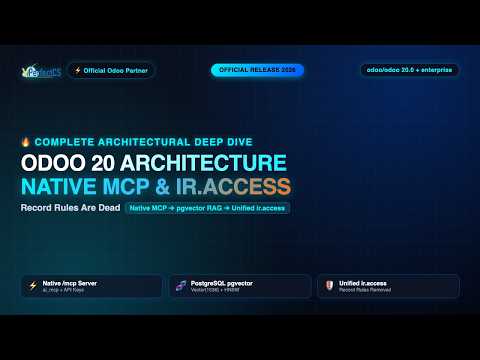 Odoo 20 Release Notes & Deep Dive: Native AI Agents, MCP Server & The Death of Record Rules