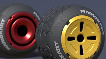 Mario Kart 8 - Standard Wheels 3D model Time-lapse