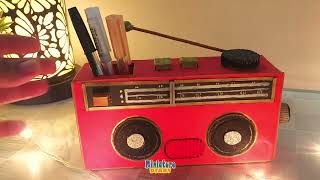 Transforming Cardboard Into a Vintage Mini Radio Organizer - DIY Upcycle Magic!