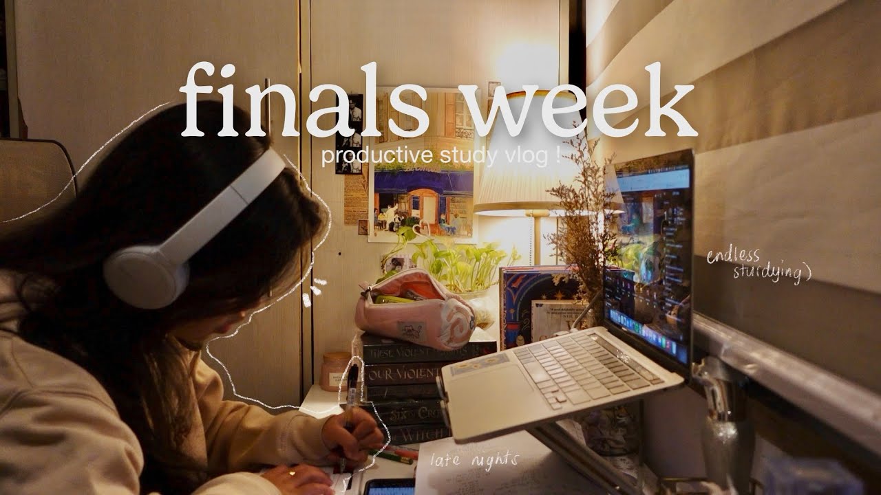 productive uni vlog 🔖 set your days up: finals week and late nights, its stu(dying) szn again