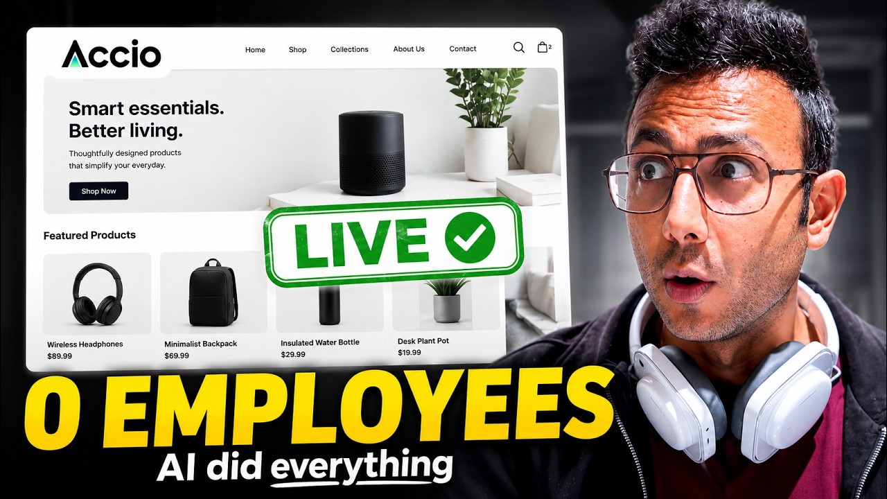 I Built a Shopify Store Using ONLY AI Agents (Zero Employees)! Ft. Accio Work!