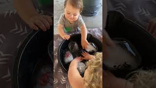 Baby Science Activity - Ice Ball Surprise Experiment - Hot And Cold