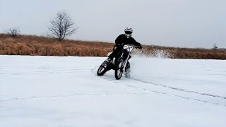 Riding Dirt Bikes on Ice for Our First Time |Homemade Studded tires|