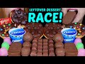 ASMR LEFTOVER DESSERT RACE! MALTESERS CHOCOLATE DONUT, OREO ICE CREAM CUPS, MILKA OREO BALLS, KINDER