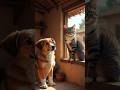 Kutta aur billi ki samajhdari🐈‍⬛#trending #viral #ai #animals #shorts