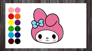 How to Draw My Melody (Head) | Sanrio | Easy Drawing