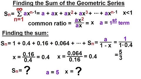 Calculus 2: Infinite Sequences and Series (9 of 62) Find the Sum of the Geometric Series