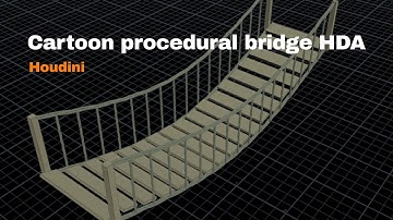 Cartoon procedural rope bridge in Houdini