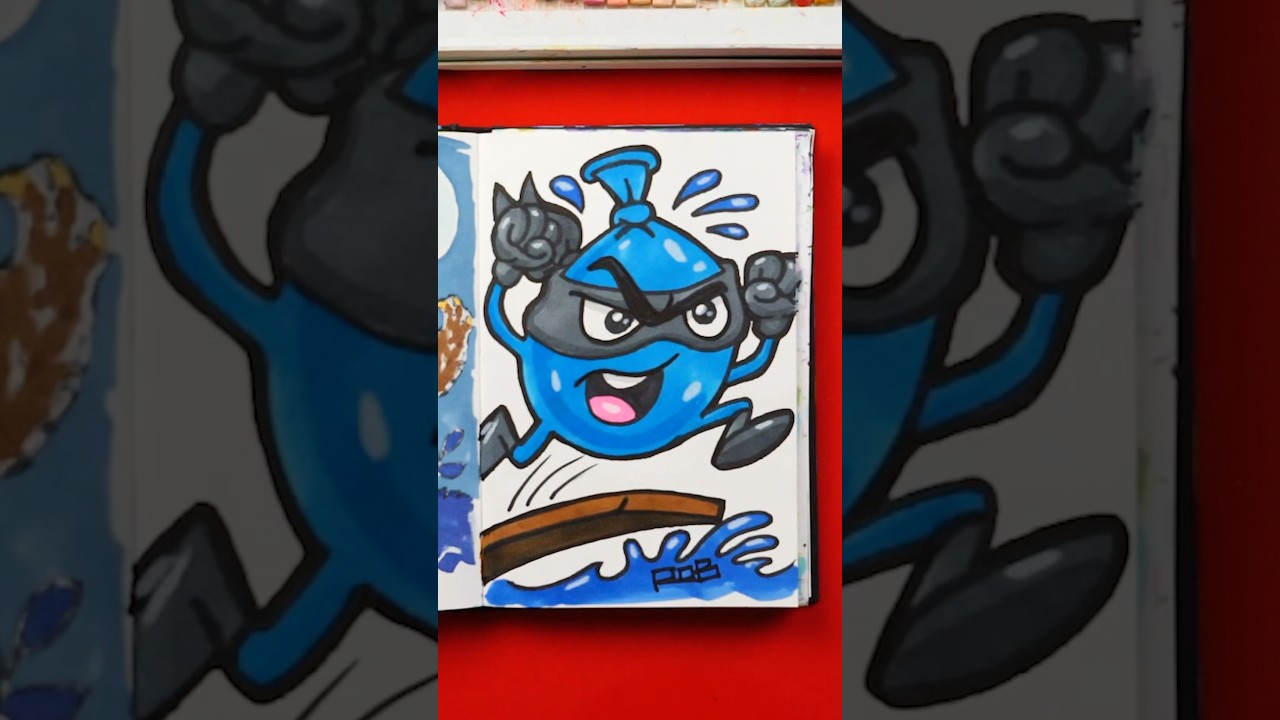 【WOOHWA】DRAW BALLOON OPS Sketchbook challenge - water balloons #howtodraw