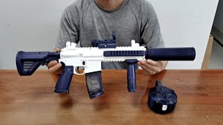 M416 Electric Water Gun with Drum and Light Unboxing 2023